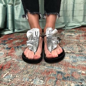 Isabel Marant metallic t-strap sandals